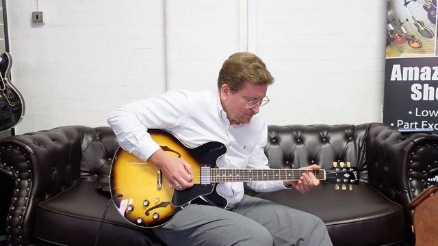 Gibson ES-335 Semi Hollow Electric Guitar Vintage Burst - Rimmers Music Talk & Tones With James смотреть онлайн