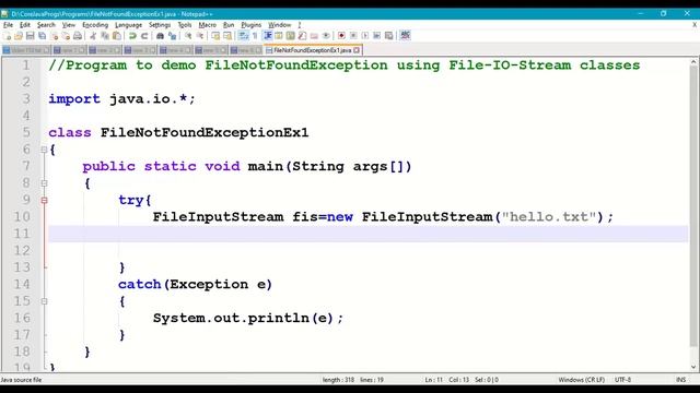 158. FileNotFoundException in File I-O Stream || Input-Streams and Output-Streams in Java смотреть онлайн