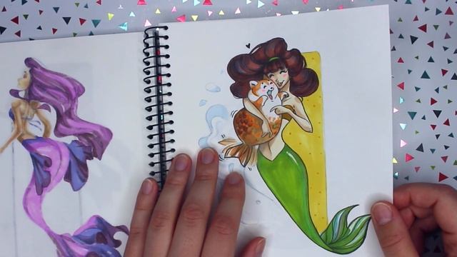 ОБЗОР СКЕТЧБУКА С РУСАЛКАМИ | MERMAY✨ смотреть онлайн