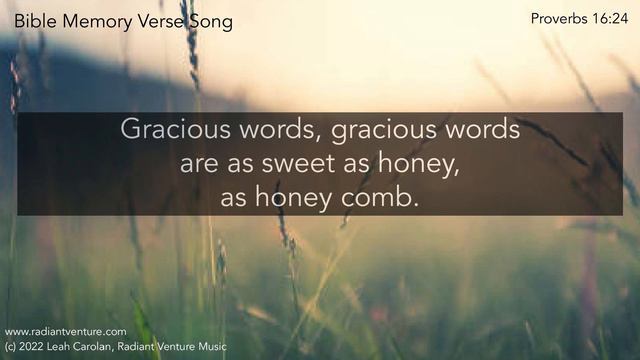 Gracious Words (Proverbs 16:24) - making scripture memory easy with song [acoustic reflective piano смотреть онлайн