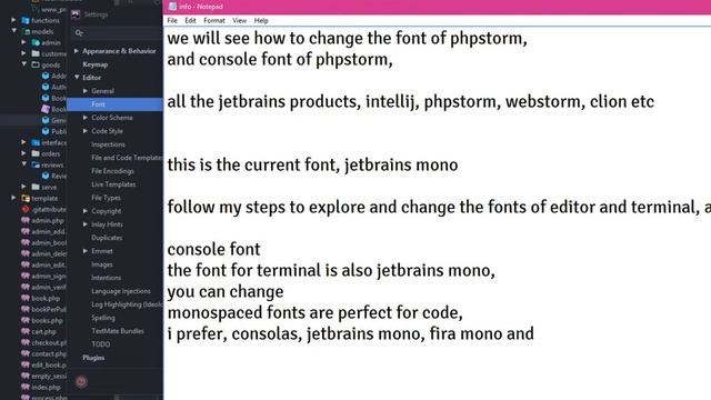 Changing editor and console font of Phpstorm | Jetbrains IDE's смотреть онлайн