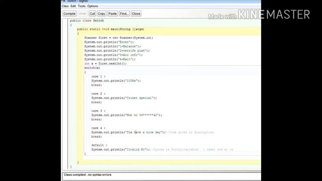 How to make a switch case program in Java. Java tutorials with coding. смотреть онлайн