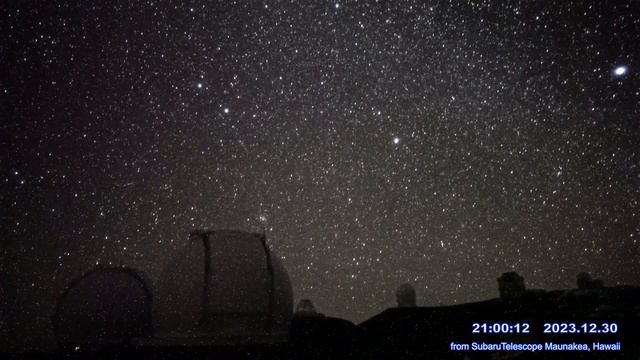 Timelapse of 65 shooting stars and meteors, in 2 hours from Subaru Telescope, Hawaii. SOUND!! смотреть онлайн