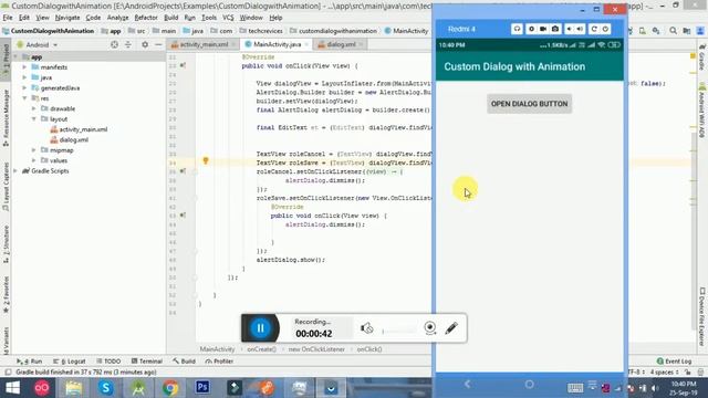 Custom Dialog in Android Studio Example with Source Code смотреть онлайн