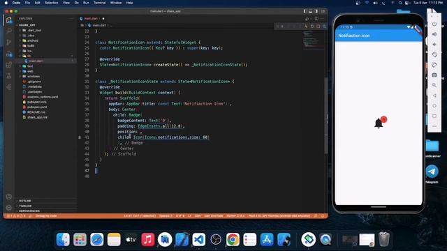 Notification Icon Flutter | Flutter Notification Badges | #flutterbeginner смотреть онлайн