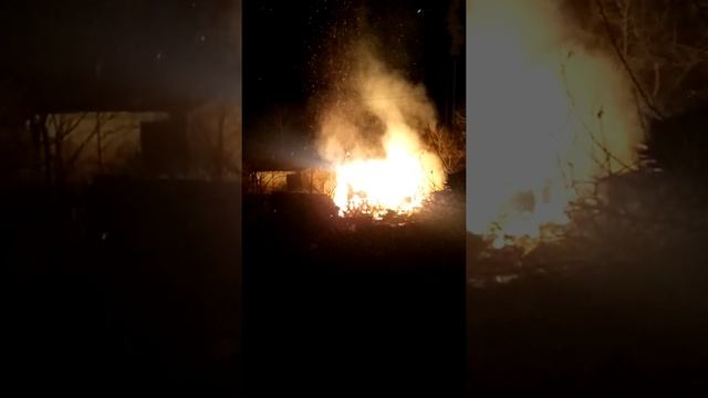 Опять горят сараи в Новом Учхозе! Новый Учхоз огонь!