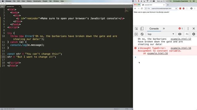 JS Quick Hits 104 - Errors vs. Exceptions смотреть онлайн