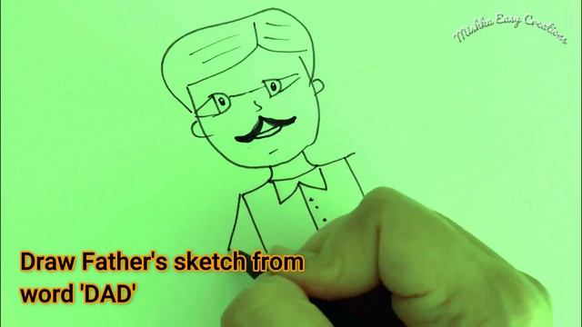 How to draw Father's sketch from 'DAD' Word смотреть онлайн