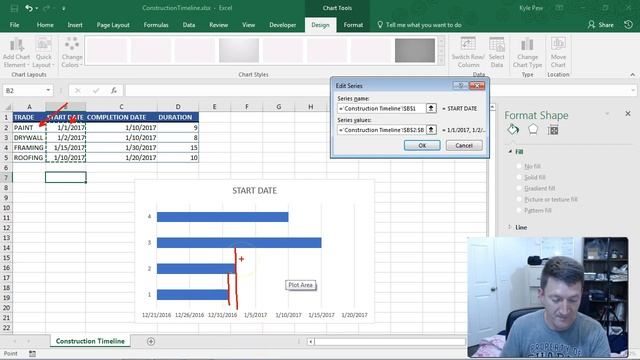 Microsoft Excel Timeline Gantt Chart смотреть онлайн