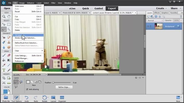 Photoshop Elements 13 Content Aware Fill смотреть онлайн