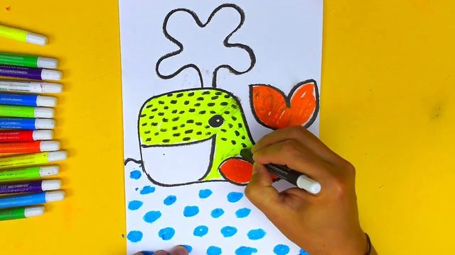 Цветной Кит - Рисование для детей. смотреть онлайн