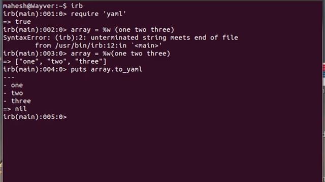Ruby Yaml Array Hash Example смотреть онлайн