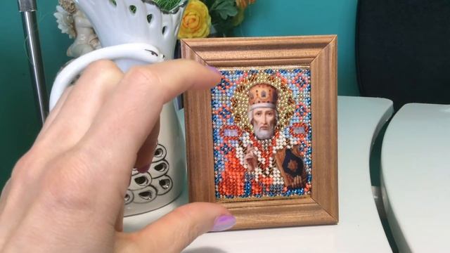 Икона-миниатюра из бисера. Мой способ оформления смотреть онлайн