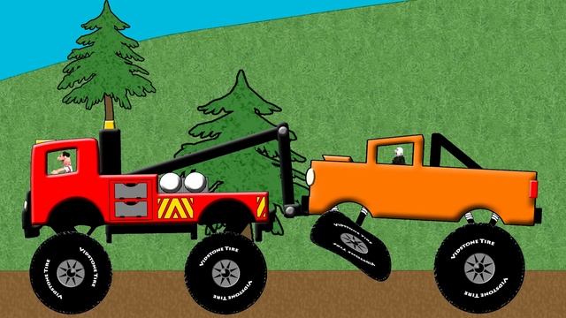Tow Truck Colors - Monster Truck Towing & Rescue Colors For Kids