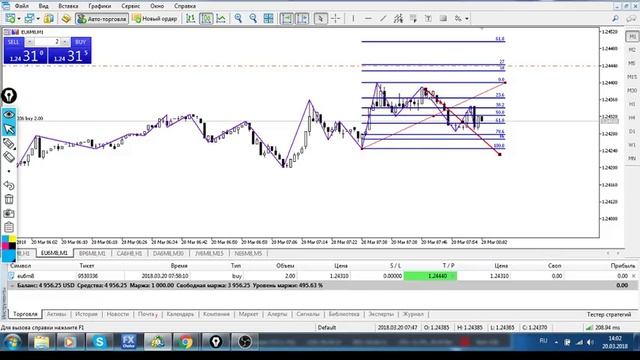 2 часть - тестовый стрим по скальпингу фьючерсов по уровням Фибоначи. 20/03/2018. 100% +++ смотреть онлайн