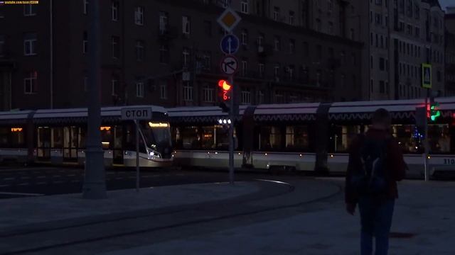 Трамваи Витязь М, Тверская Застава - 11.09.2017 смотреть онлайн