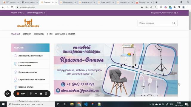 SEO-аудит сайта - krasota-optom.ru смотреть онлайн
