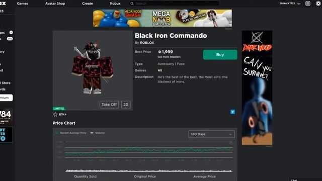 Buying my first roblox LIMITED item! Black Iron Commando смотреть онлайн