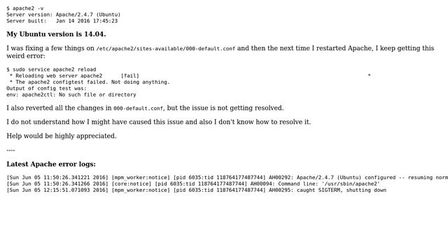 Cannot start Apache, config test fail: "env: apache2ctl: No such file or directory" (2 Solutions!!) смотреть онлайн