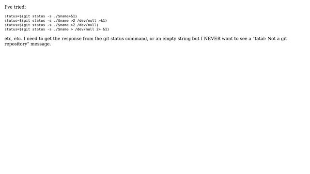 Unix & Linux: Run git command to save output but consume STDERR too смотреть онлайн