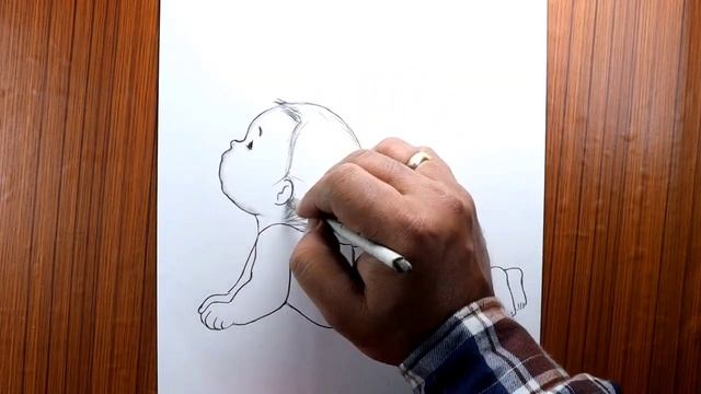 A Cute baby with Butterfly drawing scenery@TaposhiartsAcademy смотреть онлайн