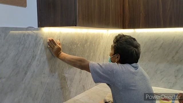 kitchen set full plafon top table dan backsplash marmer carara смотреть онлайн