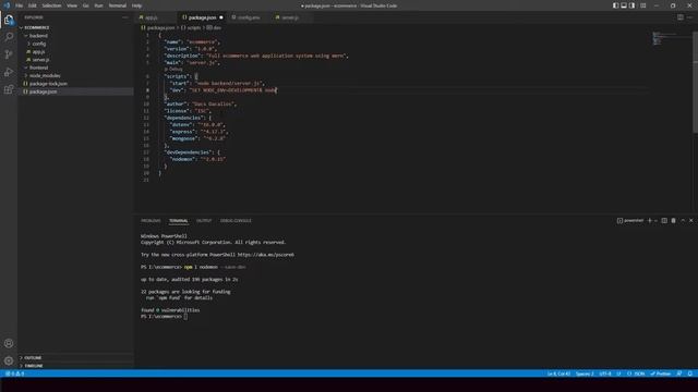 MERN Stack Full Ecommerce Site - Using React, Redux, Node.js | 2. Installing & Setting up Nodemon смотреть онлайн