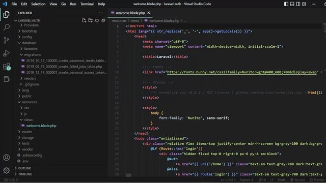 Laravel authentication - Part 1 (install, style css, create database) смотреть онлайн