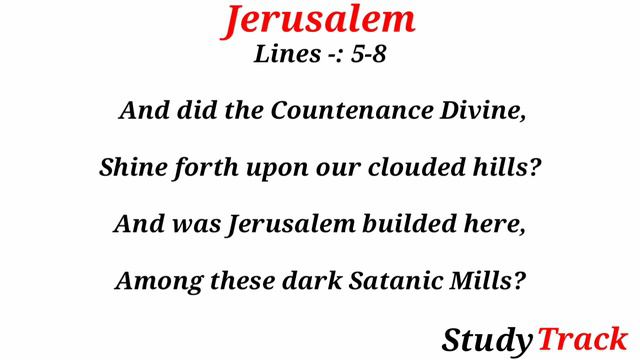 Jerusalem by William Blake Hindi Summary | Jerusalem by William Blake | Theme | @studytrack5383 смотреть онлайн