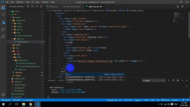 Vue Js Shopping Cart Right Content EP11
