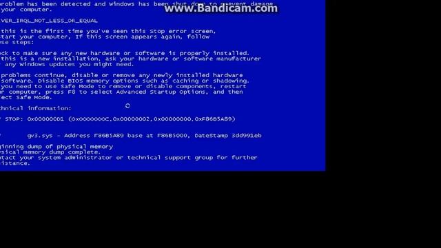 Как вызвать шуточный синий экран смерти. смотреть онлайн