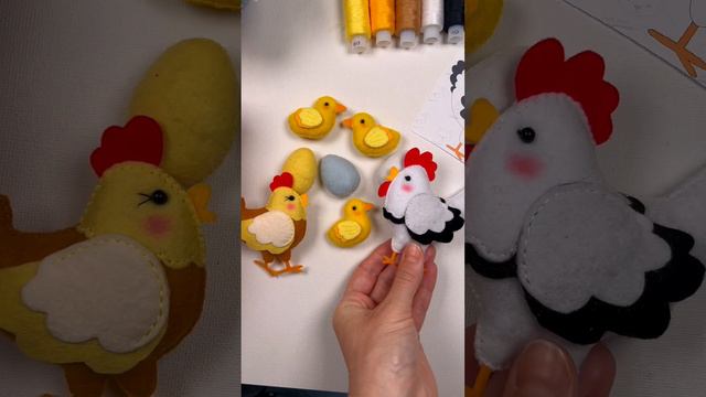 Курочка и петух из фетра #фетр #feltli #crafts #diycrafts #diy #craft смотреть онлайн