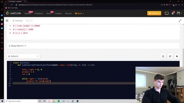 LIVE CODING: September LeetCode Challenge - Question 28: Subarray Product Less Than K смотреть онлайн