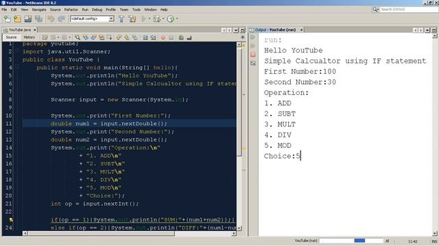 Minute Code: JAVA Simple Calculator using IF statement смотреть онлайн