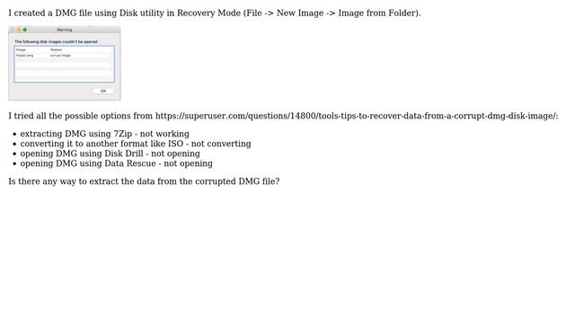 Unable to open DMG files - "Corrupt Image" смотреть онлайн