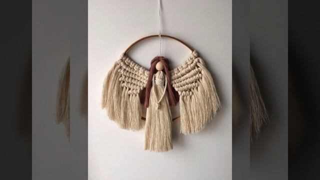 Best Crochet Designs Large Macrame Angel Wings Ideas/Boho Decor Wall Hanging Christmas Angel смотреть онлайн
