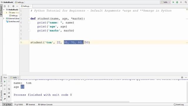 Python Tutorial for Beginners 22 Default Arguments, args and kwargs Variable length Arguments смотреть онлайн