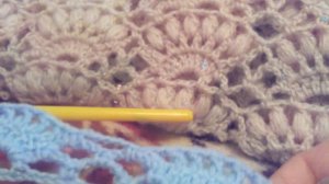 Узор для палантина/шарфа/пледа крючком. Палантин крючком узором "Королевские веера".