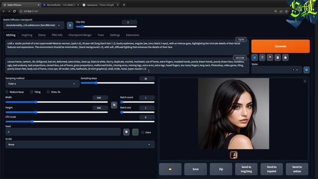 СДЕЛАТЬ ФОТОРЕАЛИЗМ ПОРТРЕТЫ в STABLE DIFFUSION смотреть онлайн