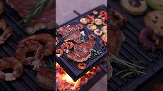 Камень для жарки мяса на мангале, на открытом огне. смотреть онлайн