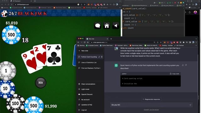 ChatGPT Writes me a Card Counting Python Script and it's actually really good. смотреть онлайн
