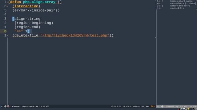 Emacs is great - Ep 7, using elmacro to make a php-align-array function смотреть онлайн