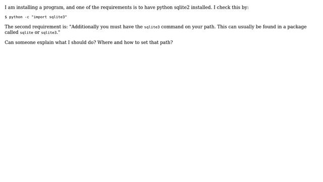 Ubuntu: python sqlite command in path смотреть онлайн