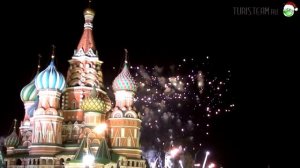 Салют на Красной площади - Новый год Москва / Fireworks on Red Square - Moscow