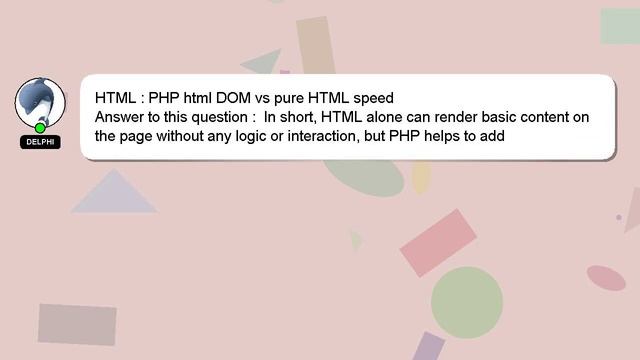 HTML : PHP html DOM vs pure HTML speed смотреть онлайн