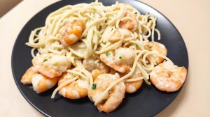 Паста с креветками в сливочном соусе