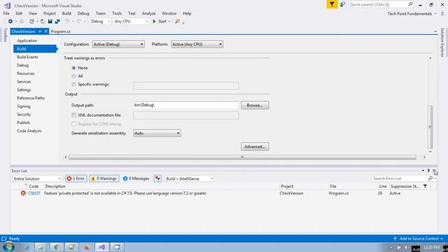 How to check or change the C# language version or the .Net framework version in Visual Studio смотреть онлайн