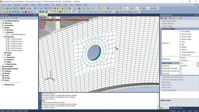 Simcenter Femap: Врезаем отверстие в сетку смотреть онлайн