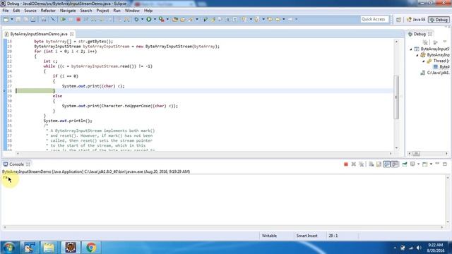 How to use reset() method of ByteArrayInputStream? | Java IO | Java Tutorial смотреть онлайн