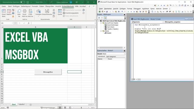 Excel Makro einfache MessageBox erstellen смотреть онлайн